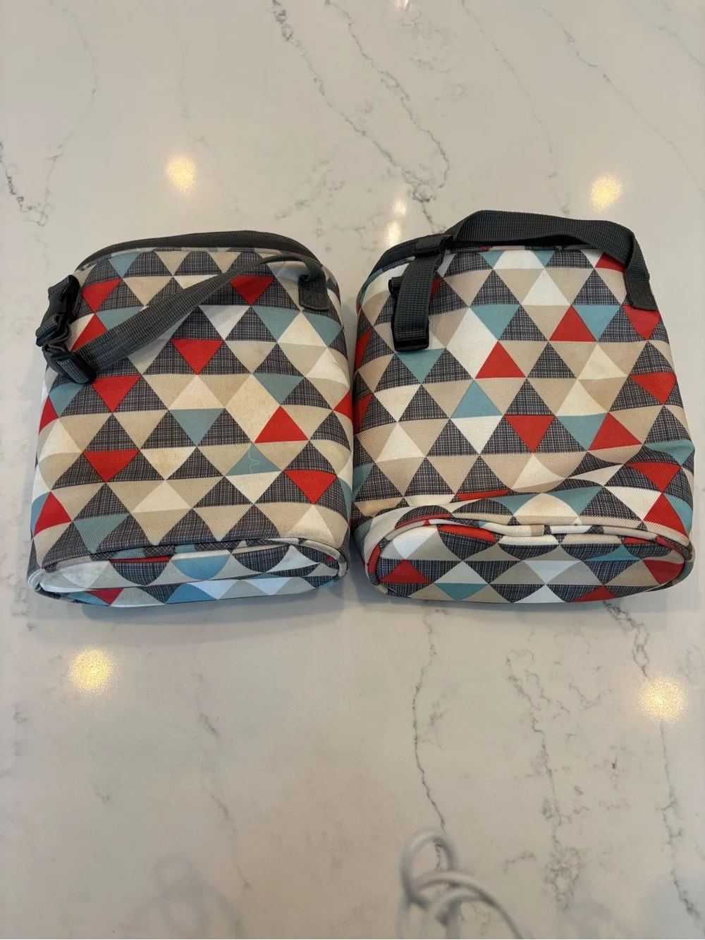 Skip Hop Insulated Bottle Bag Duo in Red, Teal, Black, Cream